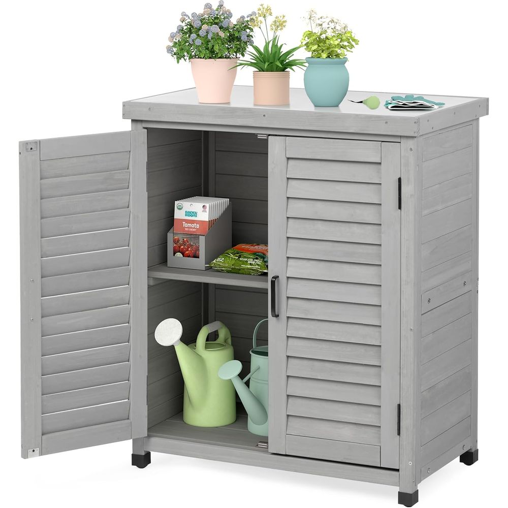 Outdoor Furniture With Storage - Outdoor Storage Cabinet & Potting Bench