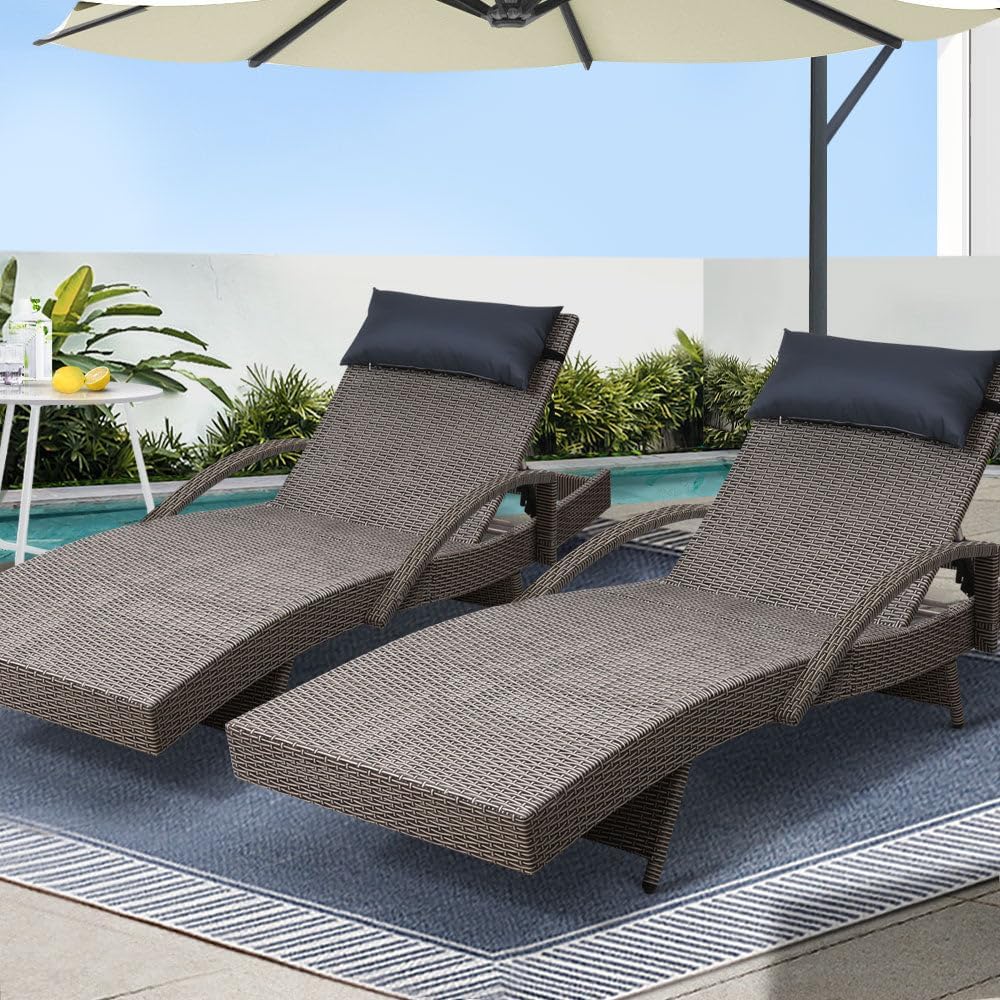 with 4 Adjustable Position Thi - Rattan Lounge Set recension och pris