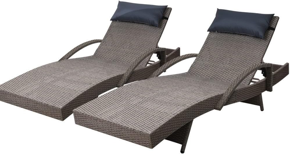 with 4 Adjustable Position Thi - Rattan Lounge Set recension och pris