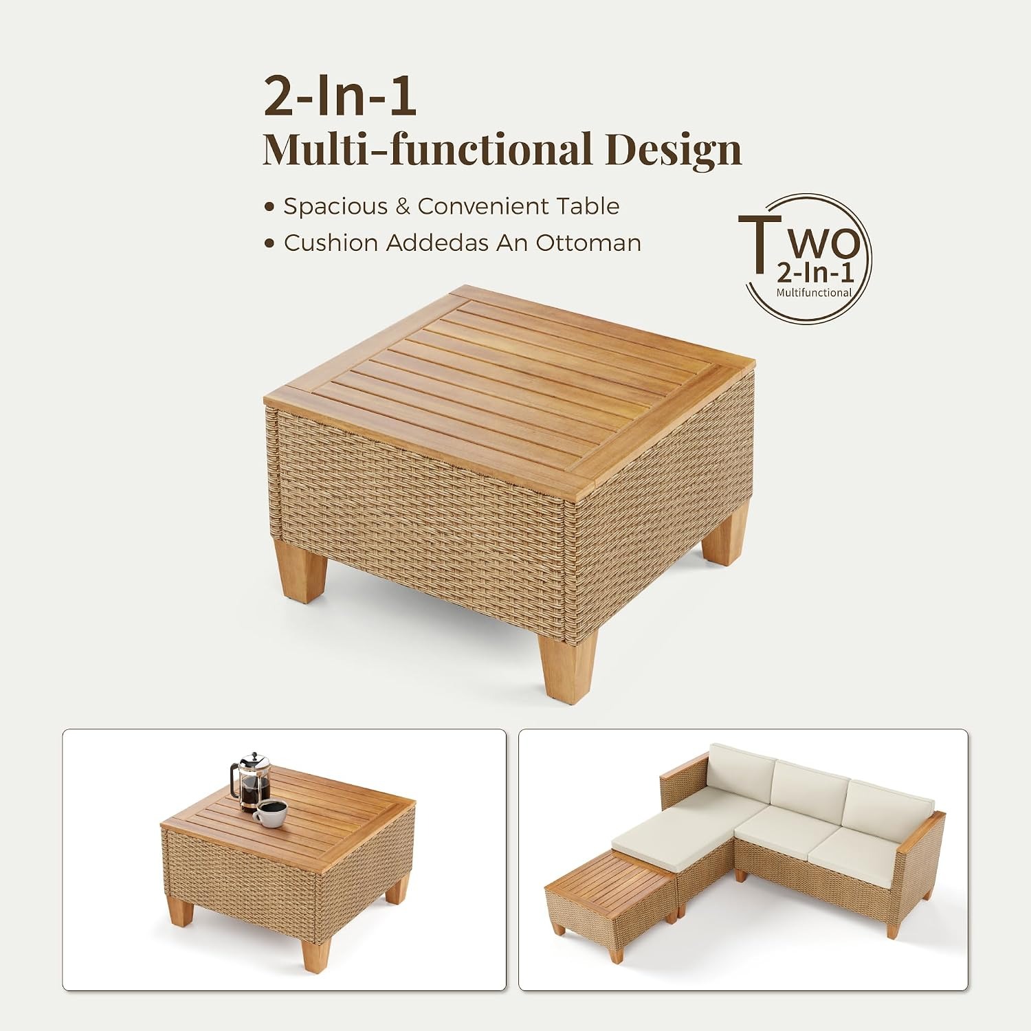 3Pc Wicker Rattan L-Shaped Cha - Rattan Lounge Set recension och pris