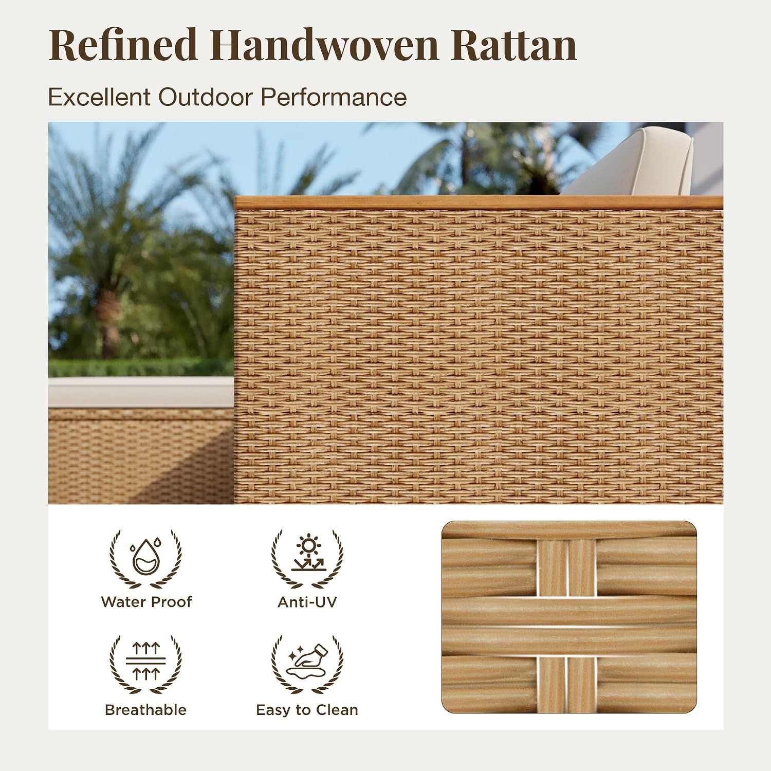 3Pc Wicker Rattan L-Shaped Cha - Rattan Lounge Set recension och pris