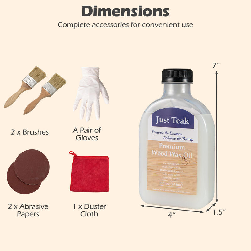 Wood Wax Oil Care Kit, Natural - Outdoor Furniture Oil Teak recension och pris