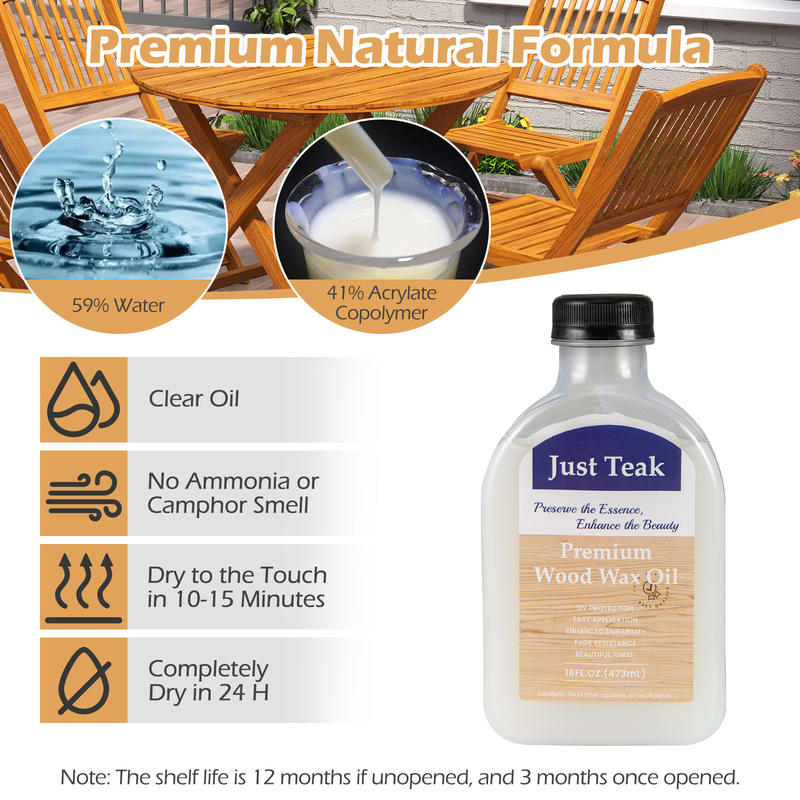 Wood Wax Oil Care Kit, Natural - Outdoor Furniture Oil Teak recension och pris