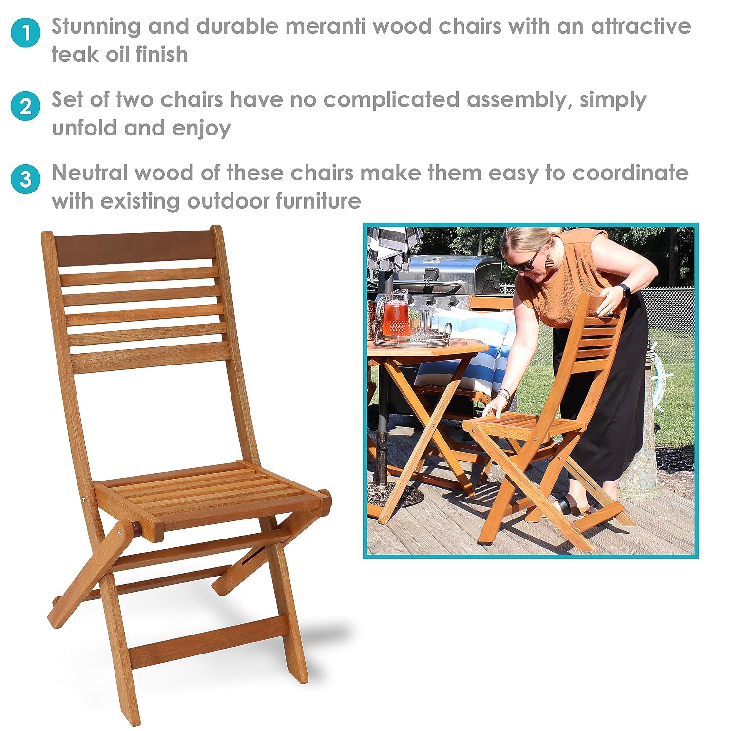 Outdoor Folding Wood Patio Cha - Outdoor Furniture Oil Teak recension och pris