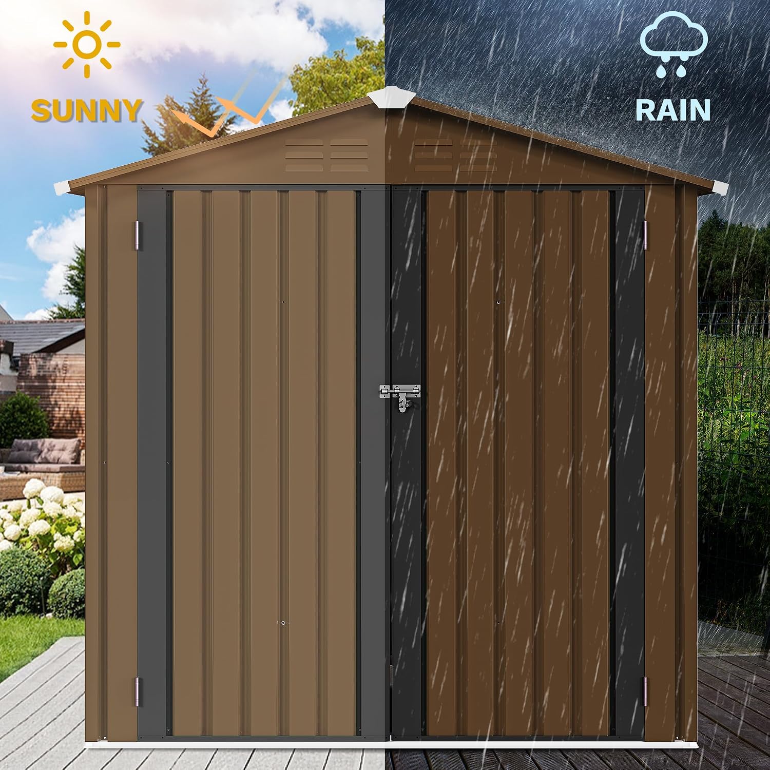 6x4ft Metal Outdoor Storage Sh - Outdoor Furniture With Storage recension och pris