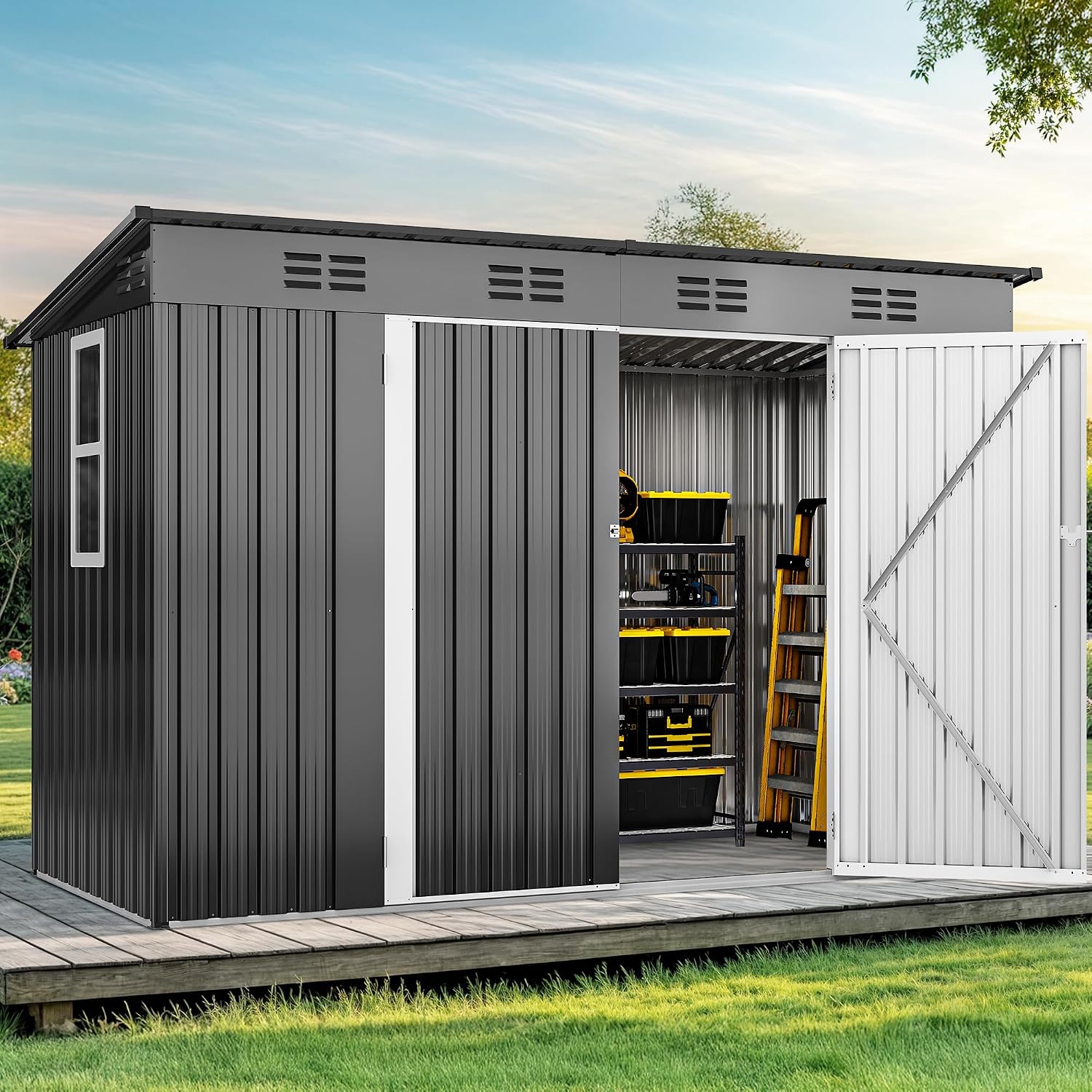 9' x 4' Outdoor Storage Shed w - Outdoor Furniture With Storage recension och pris