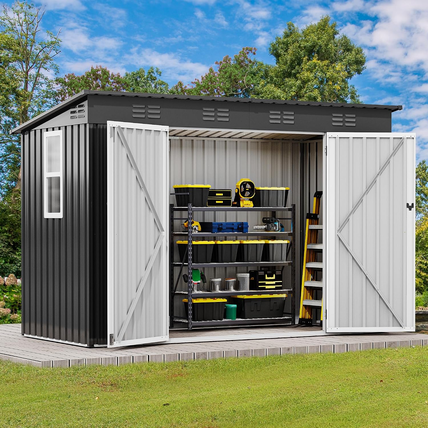 9' x 4' Outdoor Storage Shed w - Outdoor Furniture With Storage recension och pris