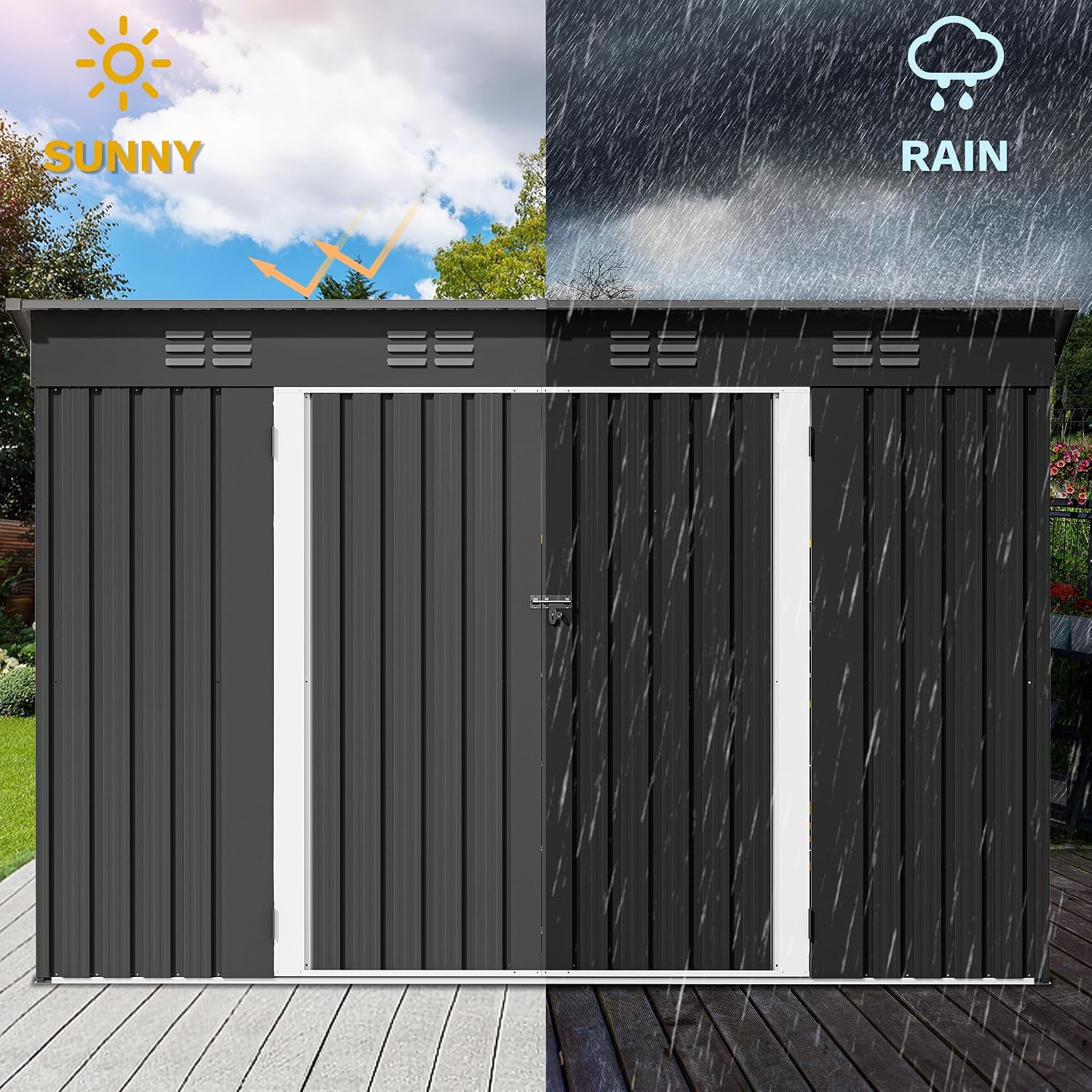 9' x 4' Outdoor Storage Shed w - Outdoor Furniture With Storage recension och pris