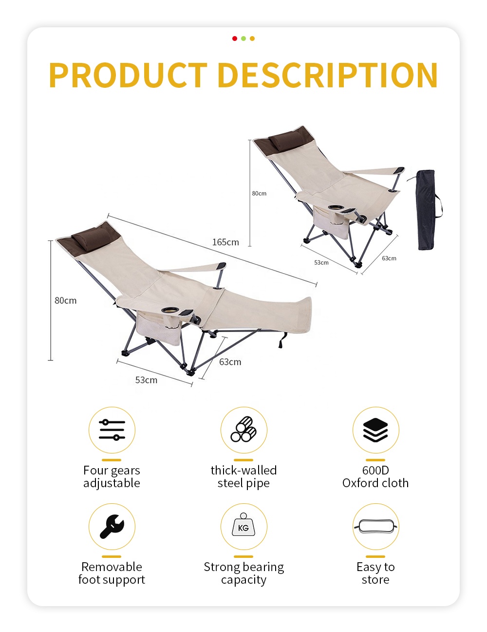 Portable Folding Reclining Cha - Outdoor Furniture With Storage recension och pris