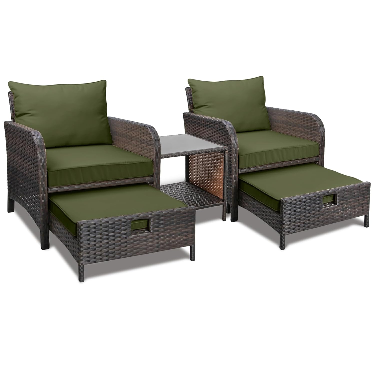 5 Piece PE Rattan Patio Set Ou - Rattan Lounge Set recension och pris