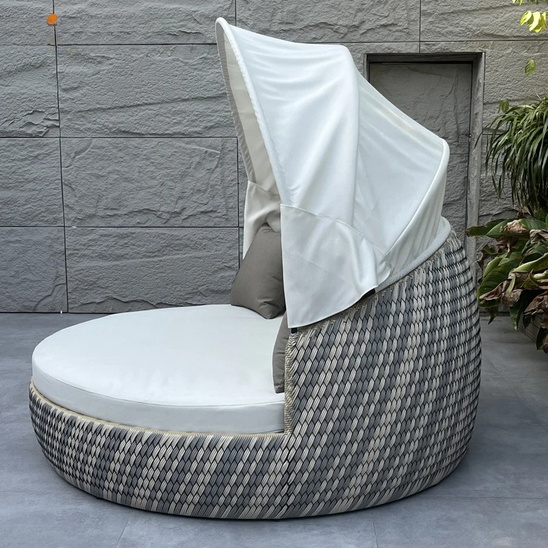 Daybed,Anti-UV Rustproof Round - Rattan Lounge Set recension och pris