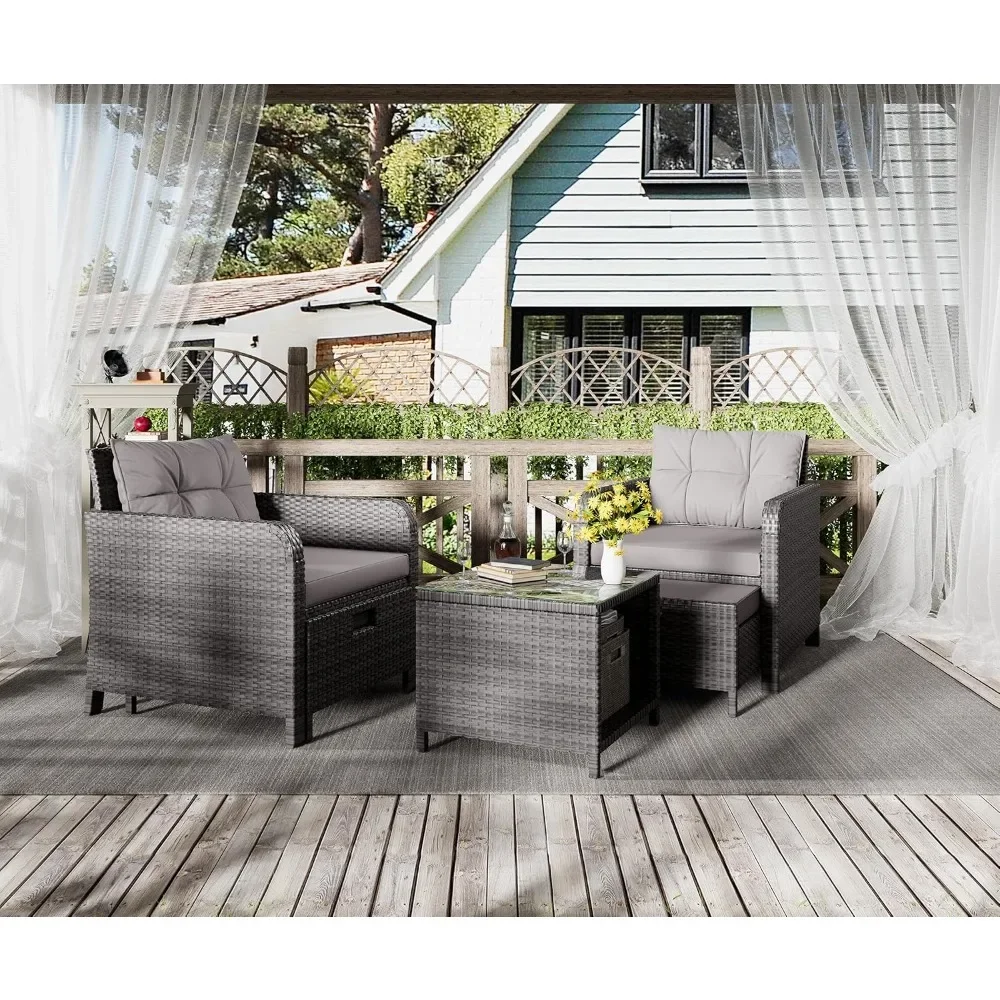 #For 5 Piece Patio Conversatio - Rattan Lounge Set recension och pris