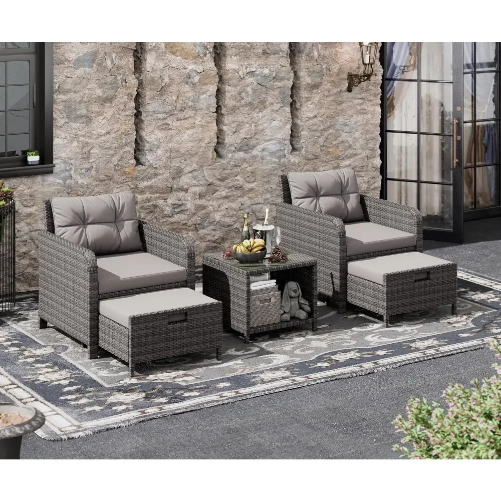 #For 5 Piece Patio Conversatio - Rattan Lounge Set recension och pris