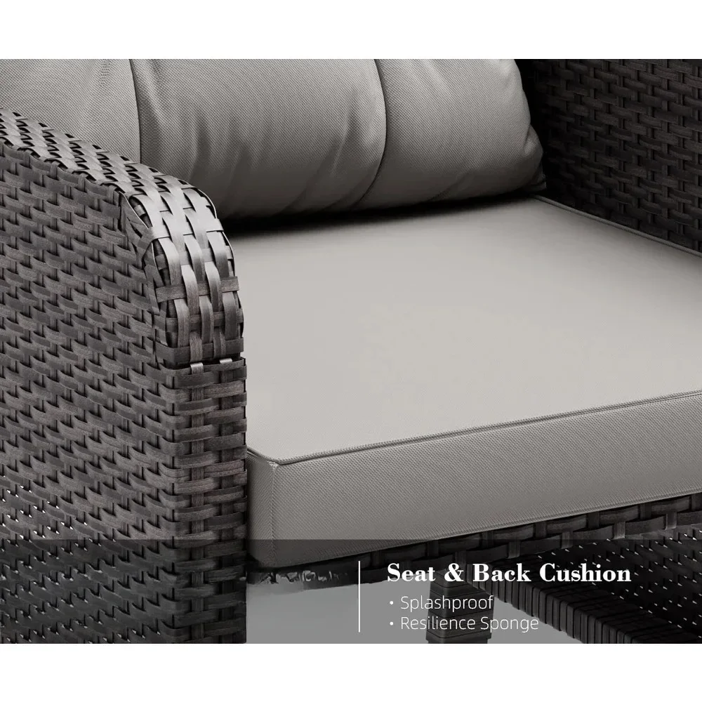 #For 5 Piece Patio Conversatio - Rattan Lounge Set recension och pris