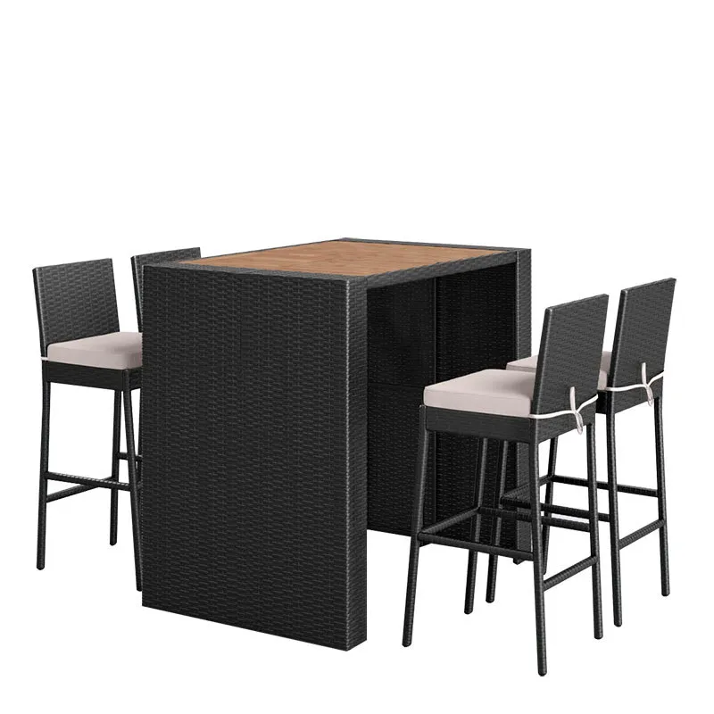Wicker Rattan Bar Table and Ch - Rattan Lounge Set recension och pris