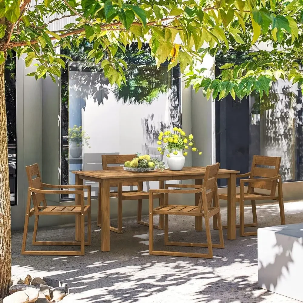 5-Piece Outdoor Dining Set, Pa - Outdoor Furniture Oil Teak recension och pris