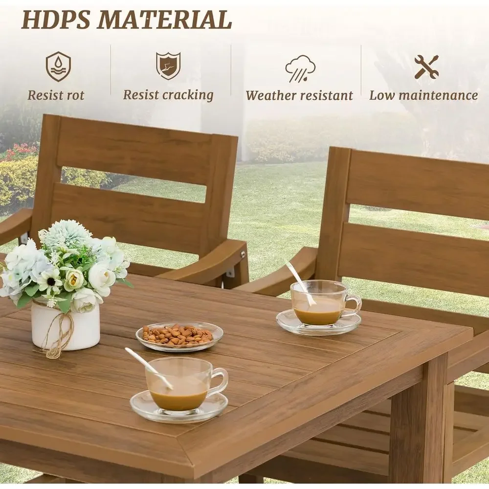 5-Piece Outdoor Dining Set, Pa - Outdoor Furniture Oil Teak recension och pris