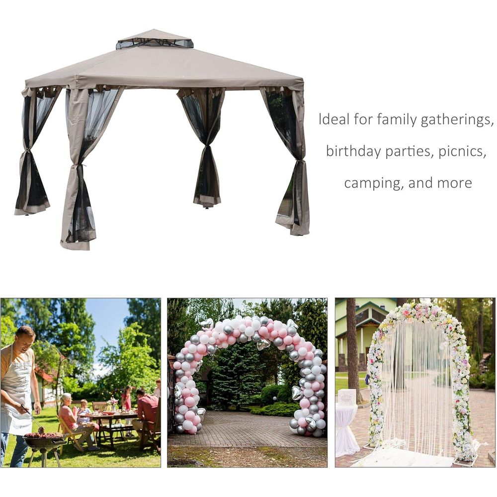 9.6' x 9.6' Patio Gazebo, Outd - Outdoor Furniture Gazebo recension och pris