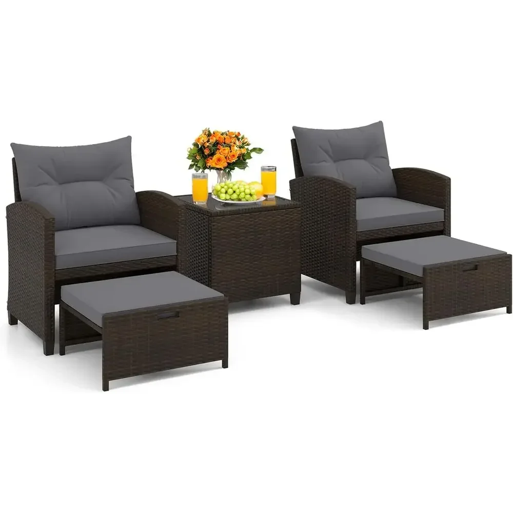 5-Piece Patio Furniture Set wi - Rattan Lounge Set recension och pris