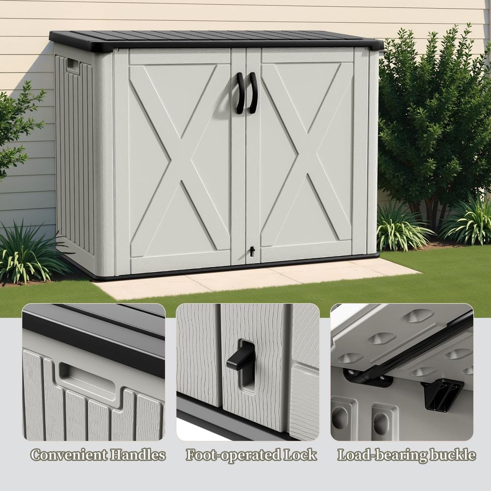 26 Cu.ft Outdoor Storage Cabin - Outdoor Furniture With Storage recension och pris