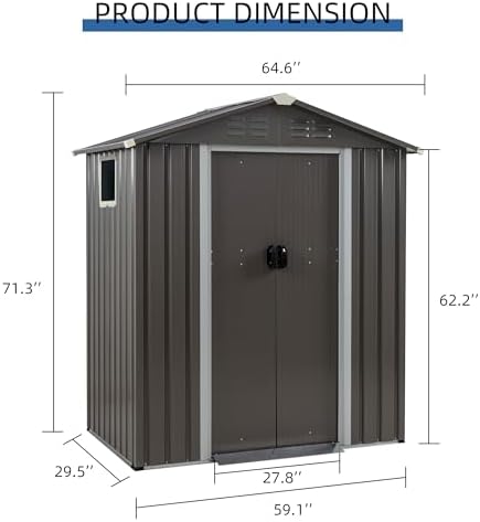 JY QAQA 5x3 FT Metal Outdoor G - Outdoor Furniture With Storage recension och pris