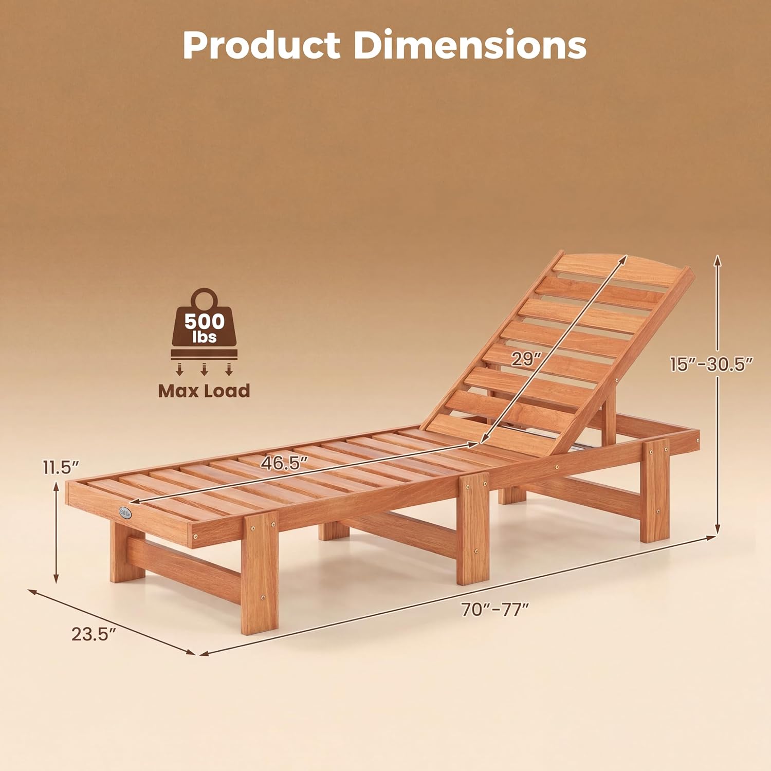 Solid Wood Chaise Lounge, Outd - Outdoor Furniture Oil Teak recension och pris