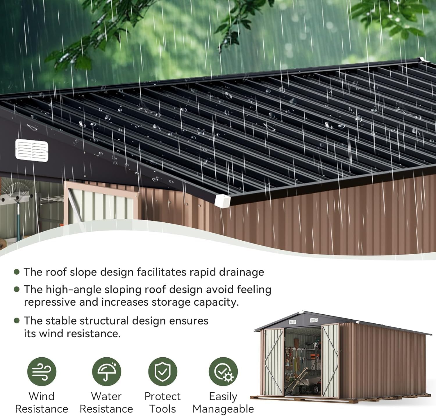 12 x 10FT Outdoor Storage Shed - Outdoor Furniture With Storage recension och pris