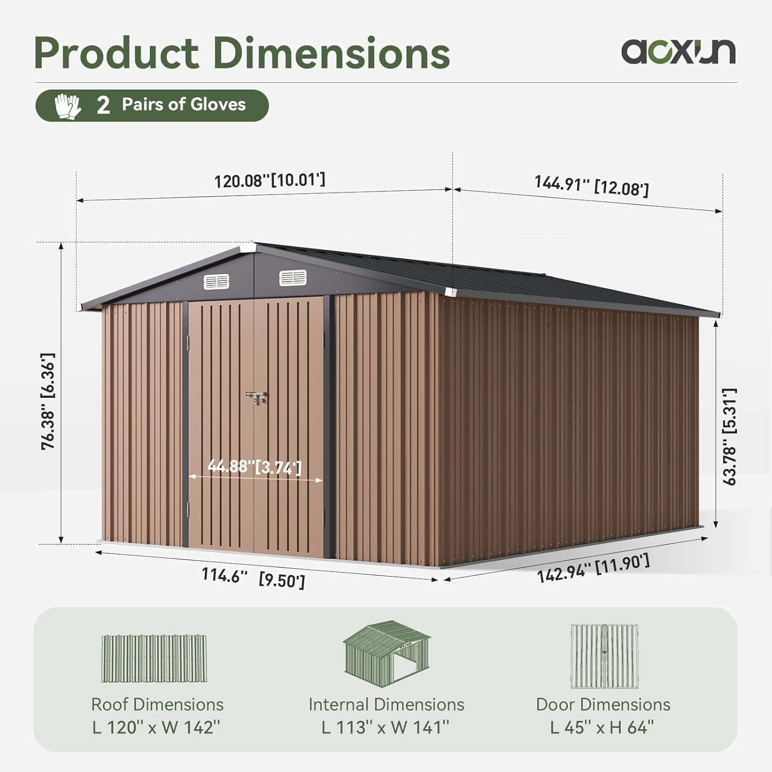 12 x 10FT Outdoor Storage Shed - Outdoor Furniture With Storage recension och pris
