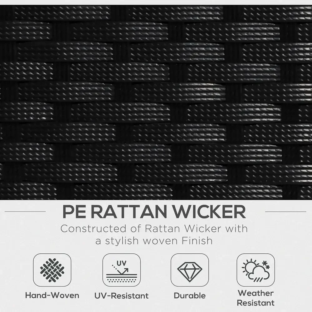 Blue L-Shaped Rattan Outdoor S - Rattan Lounge Set recension och pris