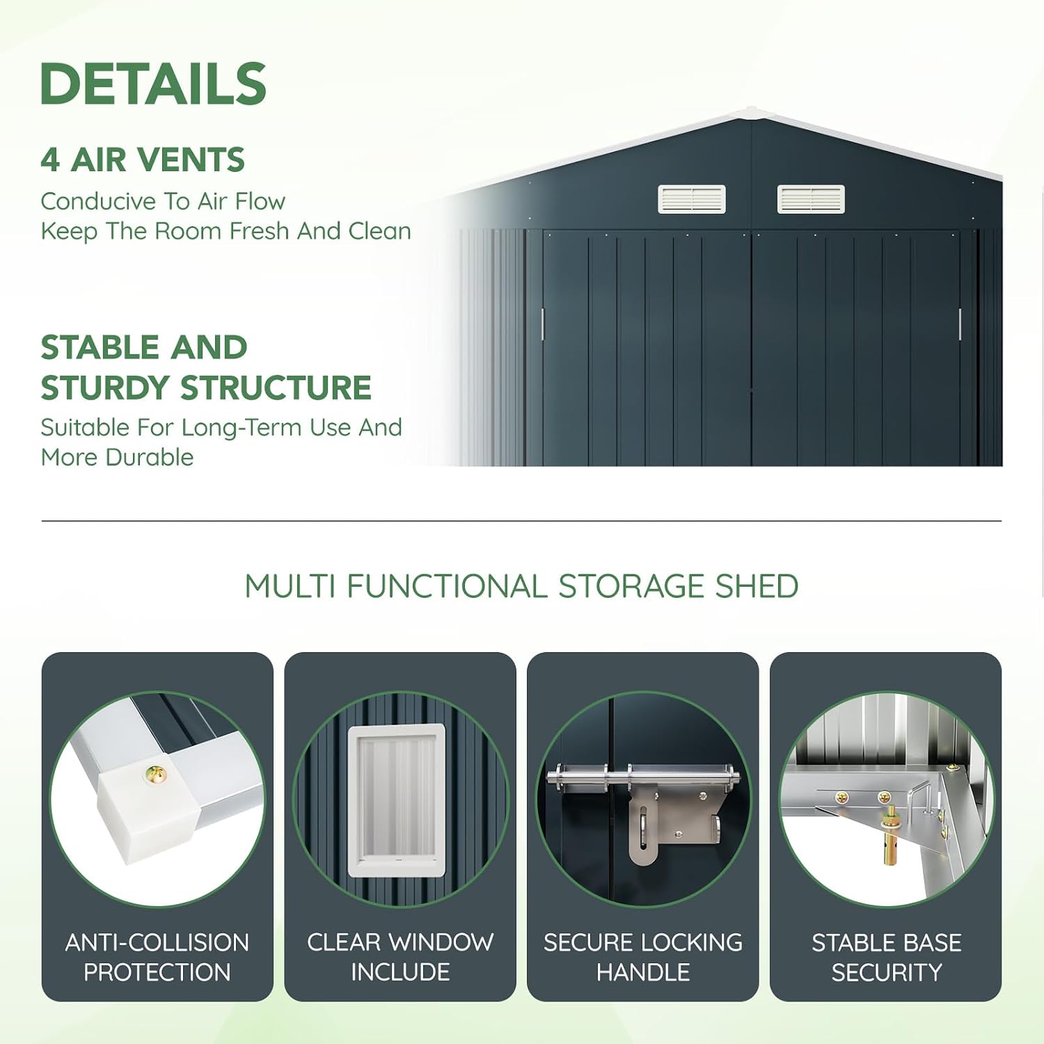 10x12X7.5FT Outdoor Steel Stor - Outdoor Furniture With Storage recension och pris