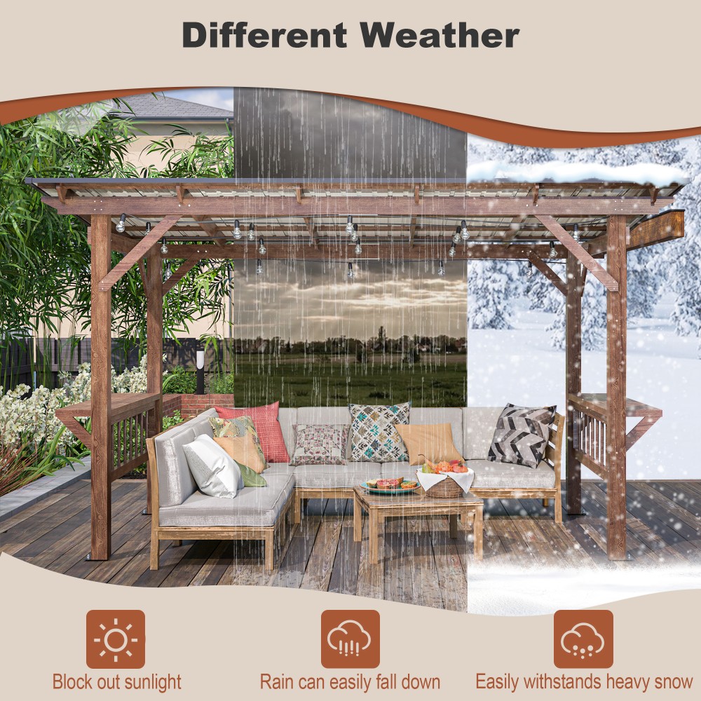 ！@13' X 6.5' Modern Wooden Per - Outdoor Furniture Gazebo recension och pris