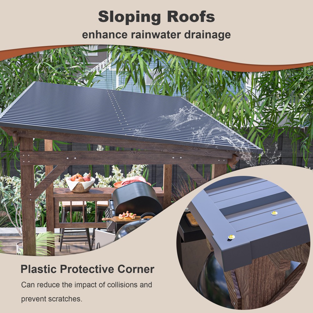！@13' X 6.5' Modern Wooden Per - Outdoor Furniture Gazebo recension och pris