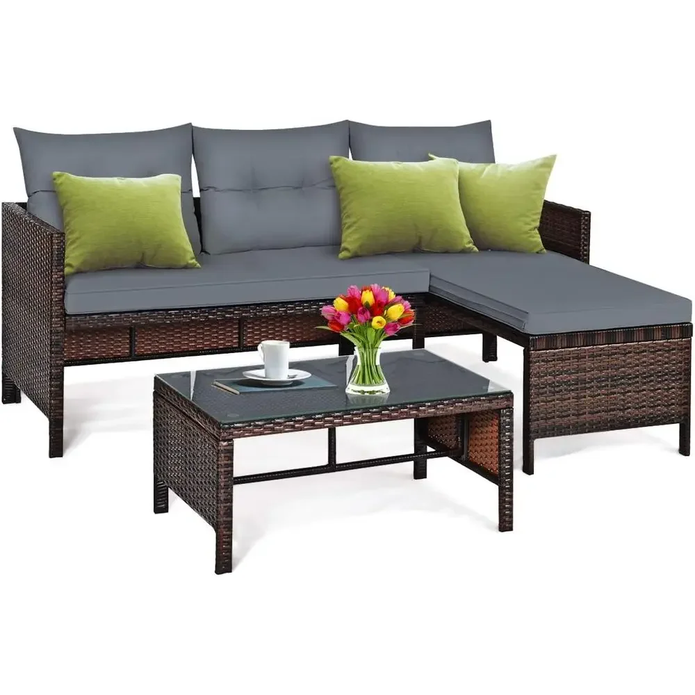 Wicker Patio urniture Set Couc - Rattan Lounge Set recension och pris