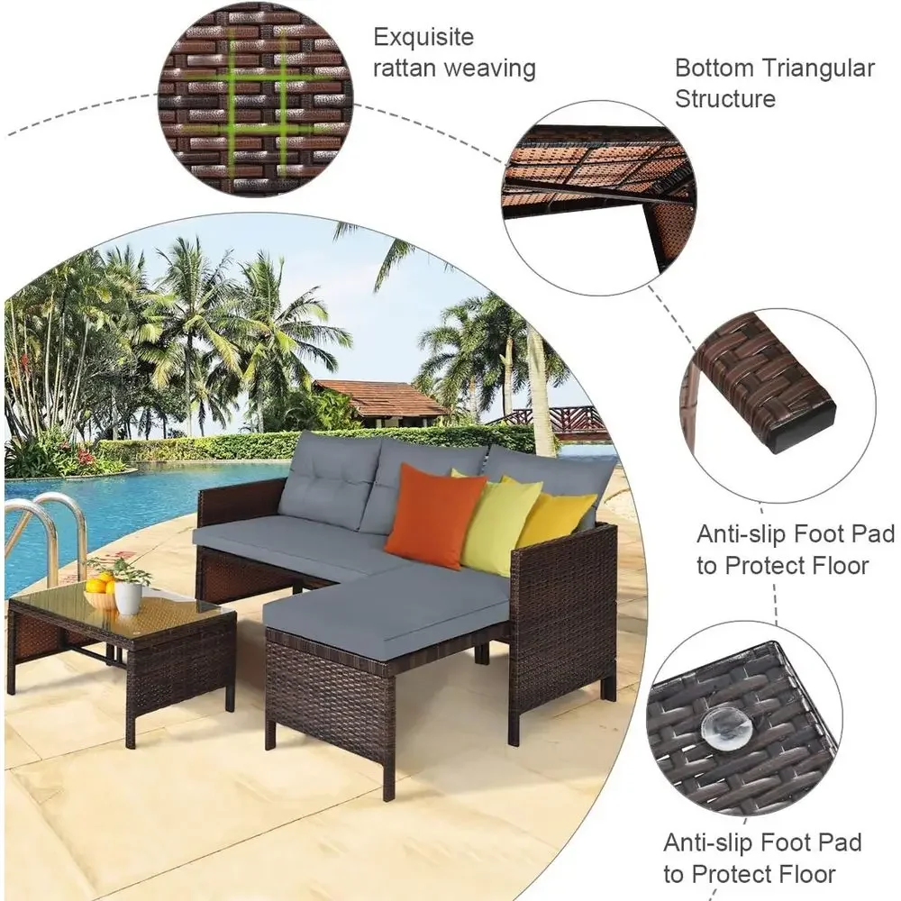 Wicker Patio urniture Set Couc - Rattan Lounge Set recension och pris